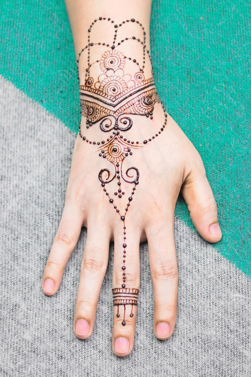 henna, Henna Käsi, morsiamen, ruskea, kosmeettinen, design, muoti, tyttö, käsi, Henna-piirustus, henna-tatuointi