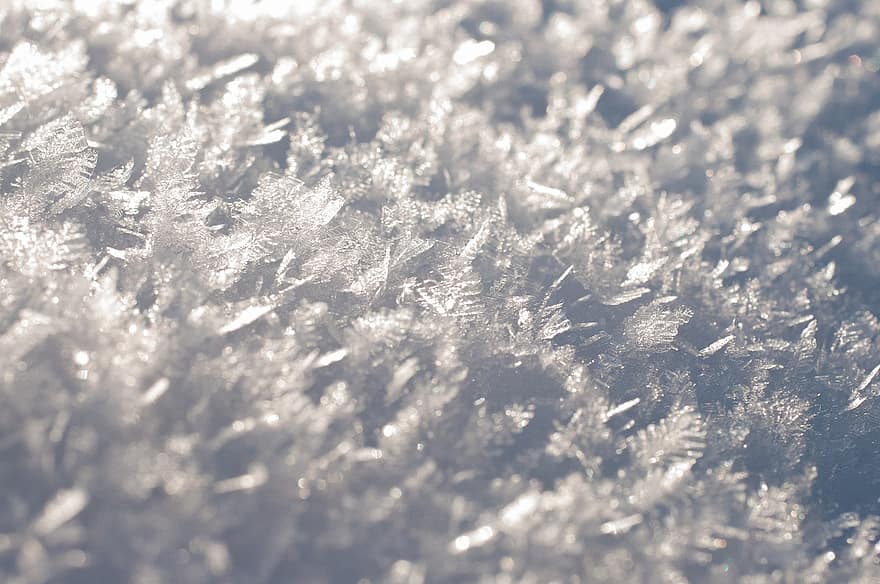 Eis, Schnee, Kristalle, Eiskristalle, Schneeflocken, Winter, Frost, gefroren, Weiß, Nahansicht, Eiszapfen