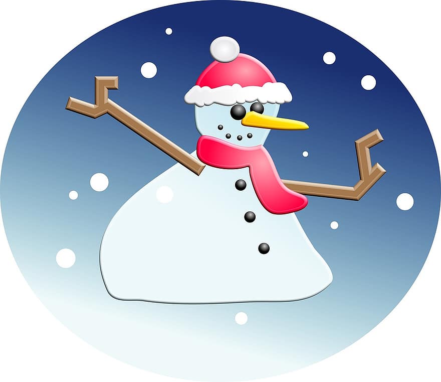 Ziemassvētki, brīvdienas, gadījumos, ziemā, sniegs, sniegavīrs, karikatūra, sezonas