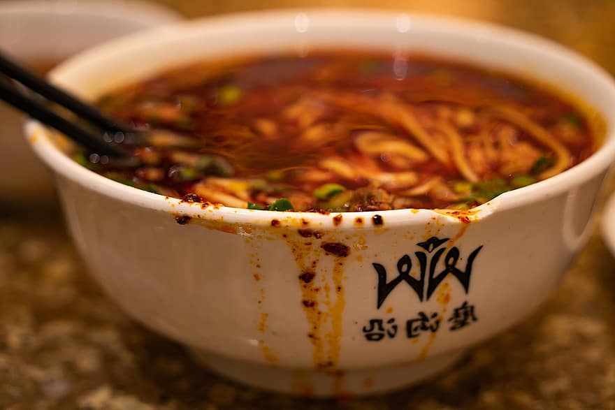 mi, gourmet, masakan asia, Lanzhou, Mie yang ditarik tangan