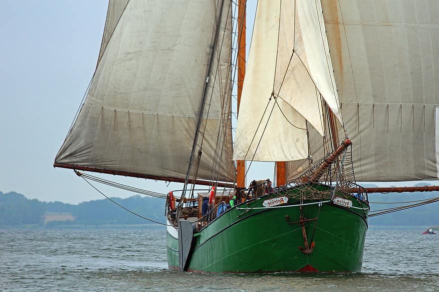 plachetnice, tradiční loď, loď, muzejní loď, námořní, voda, Baltské moře, vysoká loď, historicky, dřevěný stožár, plachta