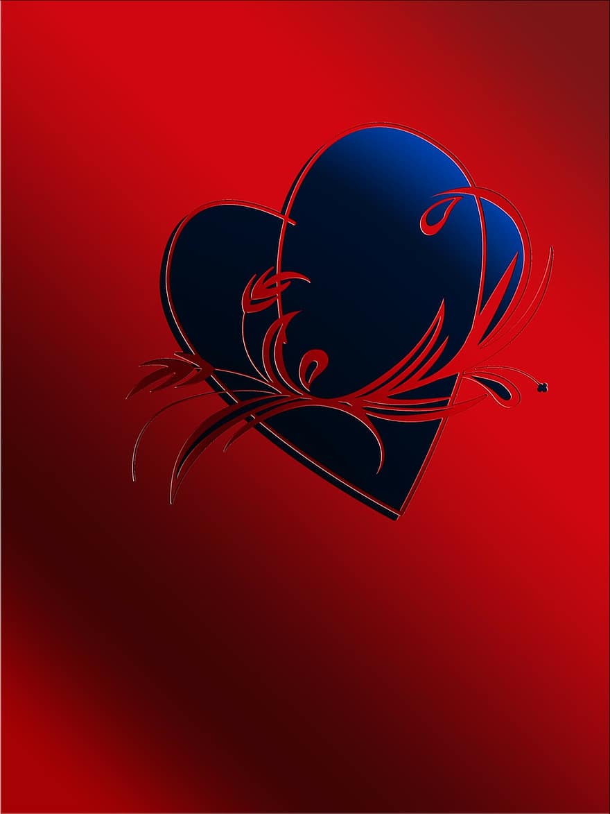 hart-, liefde, geluk, abstract, verhouding, wenskaart, ansichtkaart, achtergrond, Valentijnsdag, romance, romantisch