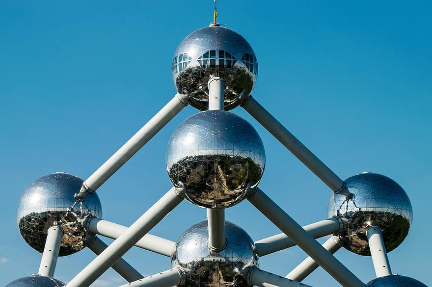 atomium, Bélgica, Bruxelas, arquitetura, ponto de referência, estrutura, metal, turismo