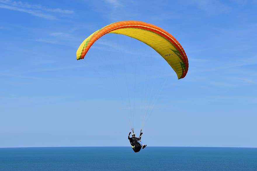 paragliding, paraglider, luftfartøy, flygning, fly, vær, fritid, sport