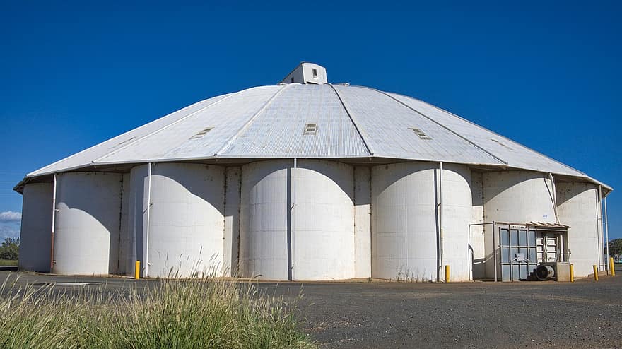 agriculture, Australie, silos à grains, Gilgandra, Nouvelle Galles du Sud, rural, cabanon