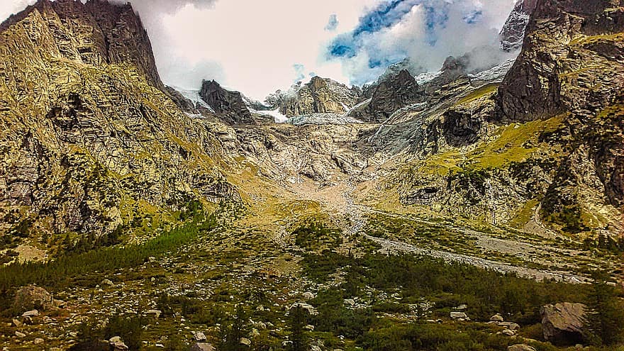 les montagnes, val furet, Massif du Mont-Blanc, vallée, Alpes, Italie, paysage, la nature