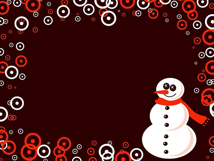 sneeuwman, vakantie, gelegenheden, Kerstmis, feestelijk, vieren, winter, seizoenen, grens, achtergrond, copyspace