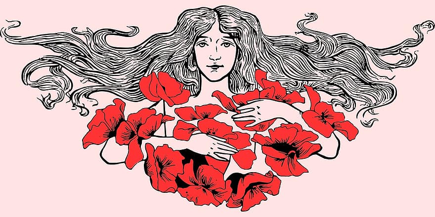 महिला, गुलाब के फूल, लड़की, बाल, सुंदर, अनुभूति