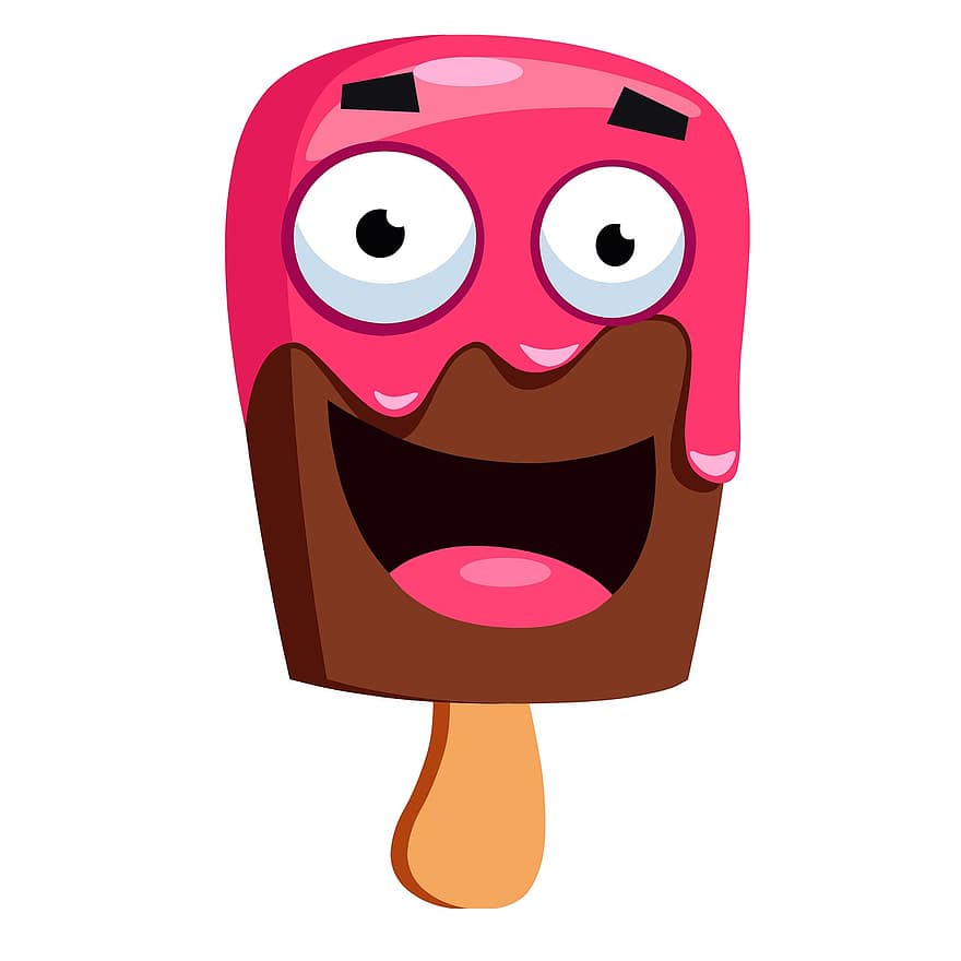 сладолед, икона, вектор, карикатура, герой, Popsicle, лято, храна, захарни изделия, сладка, хранене