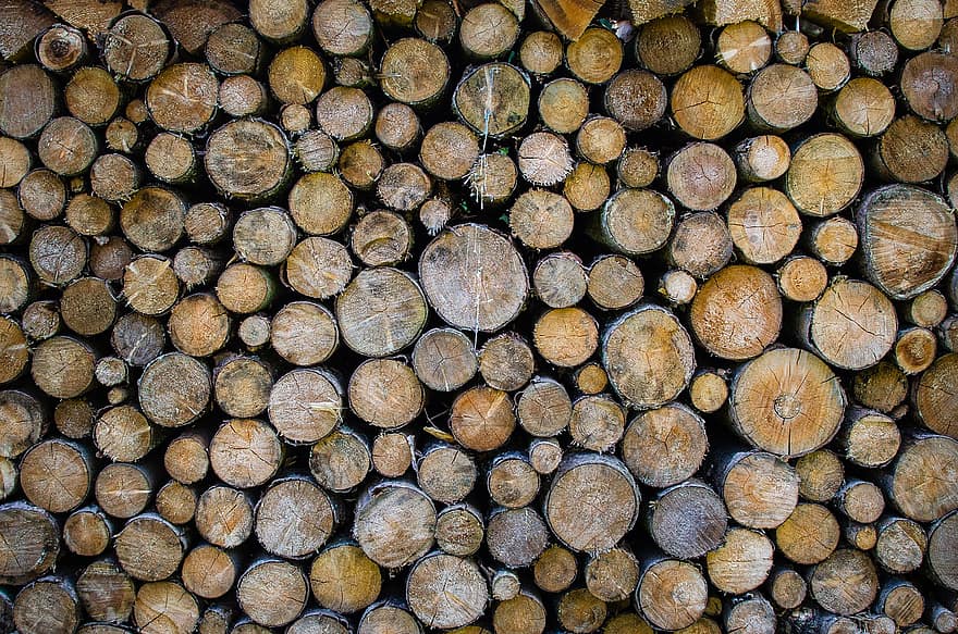 kayu, log, batang, kayu bakar, Potongan Kayu, tumpukan kayu, kehutanan, tekstur, penggundulan hutan, bahan, Latar Belakang