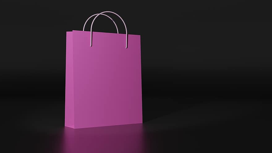 Bag, Paper Bag, Handle, Market, Merchandise, Package, Packaging, 3d, Background, Blank, Box