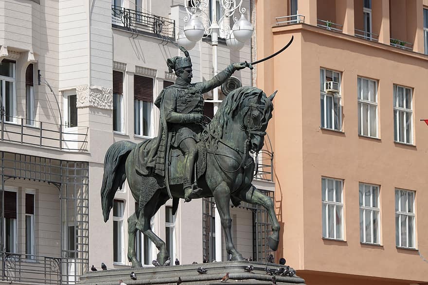 statue, skulptur, monument, firkant, forbud jelačić