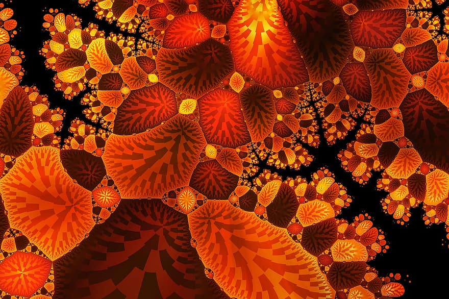 liść, jesień, Natura, tło, kolor, abstrakcyjny, kolorowy, Struktura, wzór, fraktal