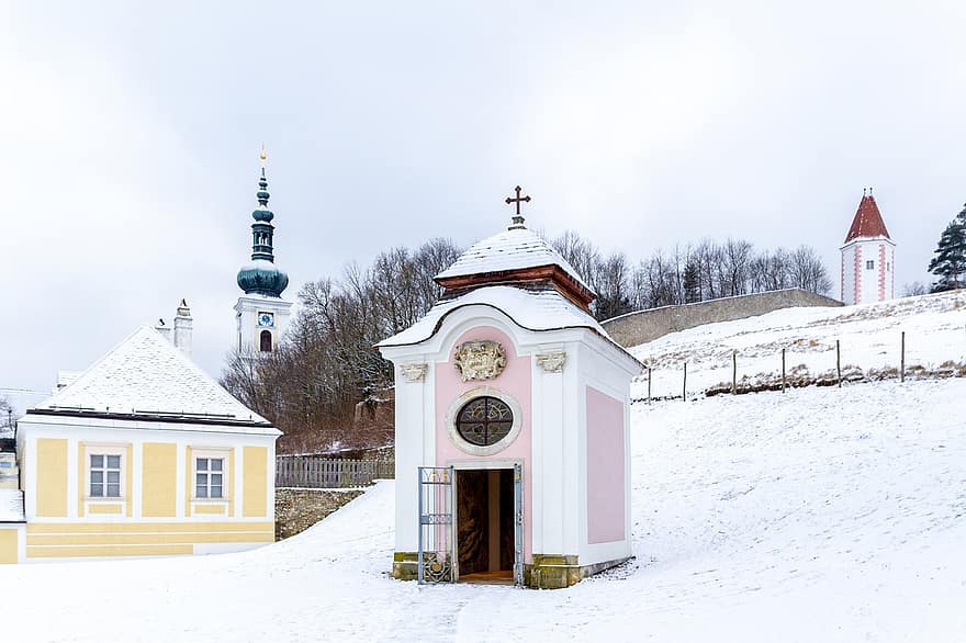 Heiligenkreuzi apátság, Ausztria, apátság, ciszterci kolostor, templom, téli, kolostor, építészet