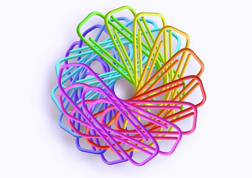 Paperclip, Office Accessories, Office, Paper Clips, Color, Spiral
