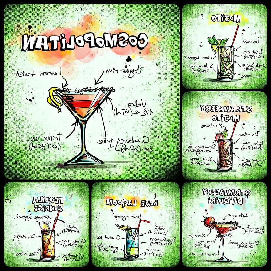 Cocktails, getränke, Alkohol, Rezepte, Party, alkoholisch, Sommer-, feiern, Erfrischung, gute Laune, profitieren von
