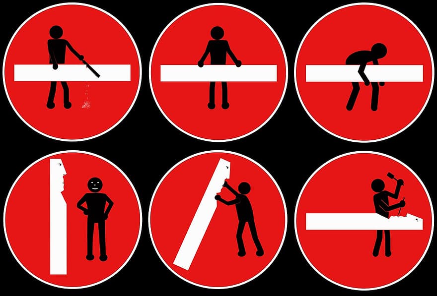Stick Figure, Pictures History, Road Sign, Traffic Sign, Action, Isolated, Traffic, Street Sign, Funny, One Way Street, Ban