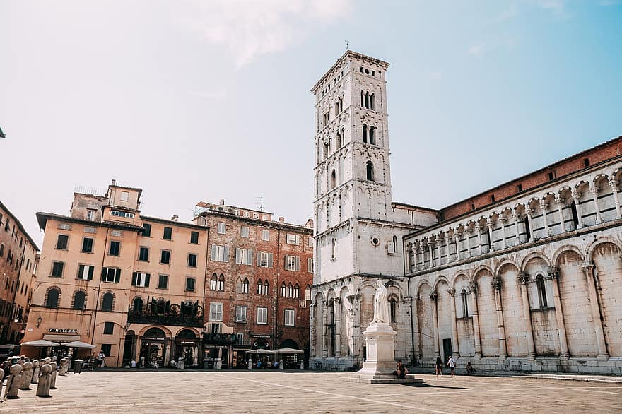 Voyage, tourisme, L'Europe , Italie, Lucca, église, religion, carré, place de la ville, ville, piazza