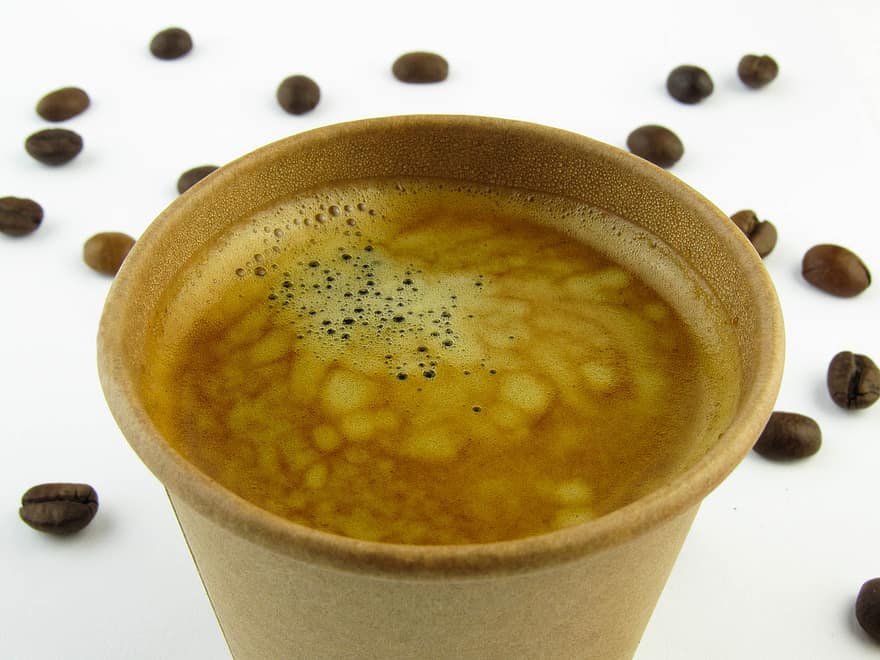 Coffee, Foam, Cup, Grains, Caffeine, Beans, Scent, Drink, close-up, cappuccino, heat