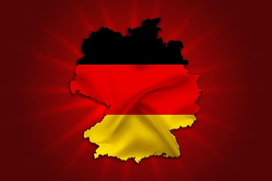 Tyskland, kart, flagg, land, rød, nasjonal, nasjon, bilde, Europa, symbol, nasjonalitet
