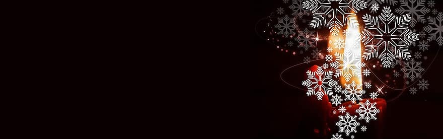 bannière, entête, étoile, Noël, bougie, flocons de neige, période de Noël, réveillon de Noël, avènement, carte de voeux, vacances