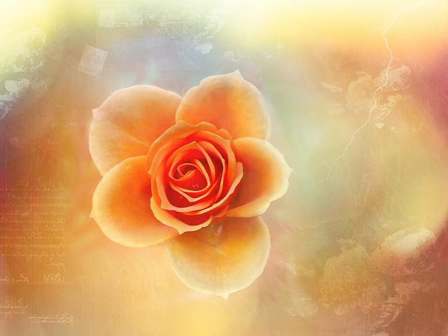 Роза, художественно, творческий подход, оранжевый