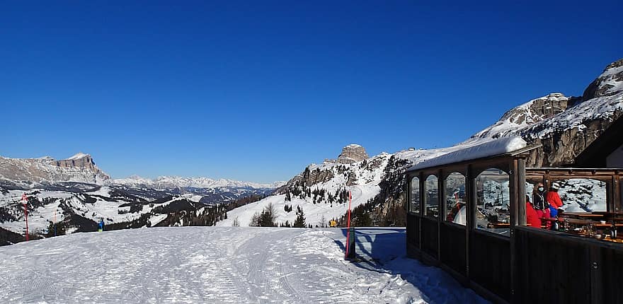 bjerge, sne, Dolomitterne, stå på ski, natur, vinter, fritid