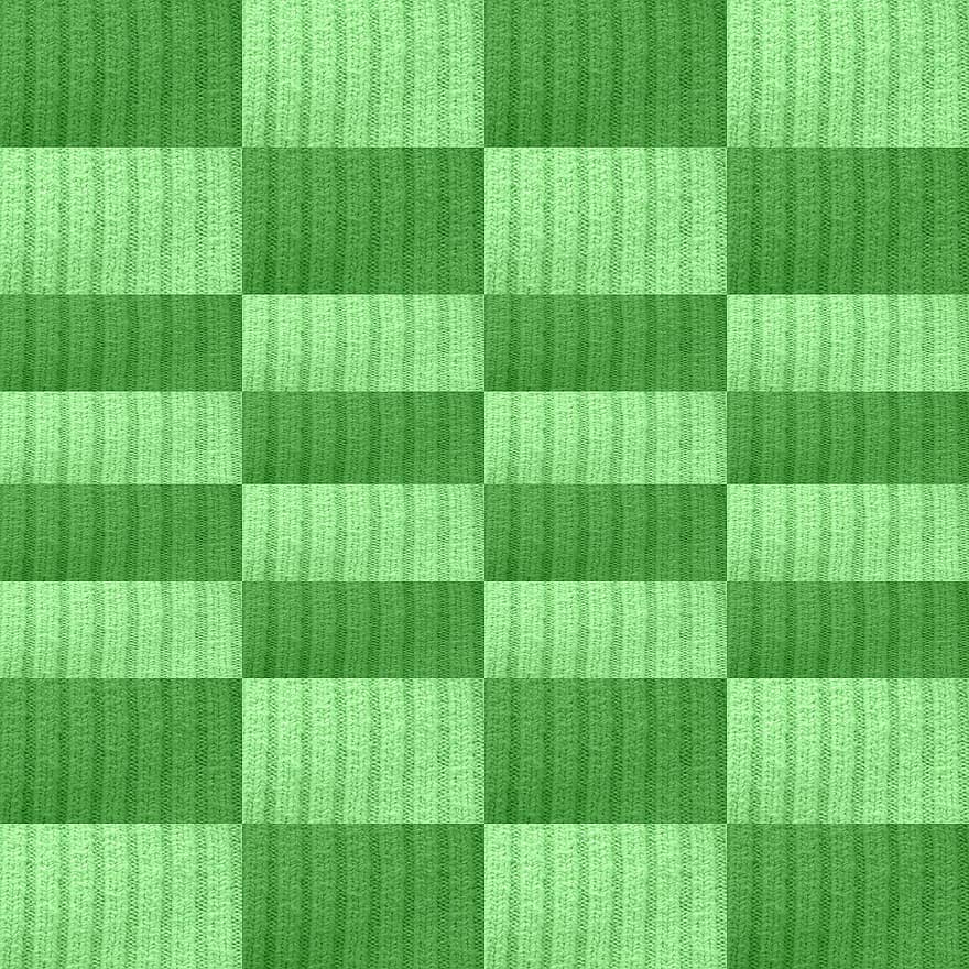 Wool, Ribbed, Texture, Green, Shades, Checkered, Blocks, Cubes, Pattern, Soft, Woven