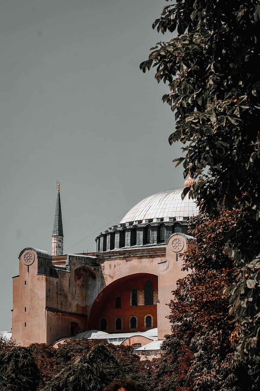 hagia sophia, moskeija, arkkitehtuuri, rakennus, suuri moskeija, islam, muslimi, minareetti, kaupunki, Istanbul, Turkki