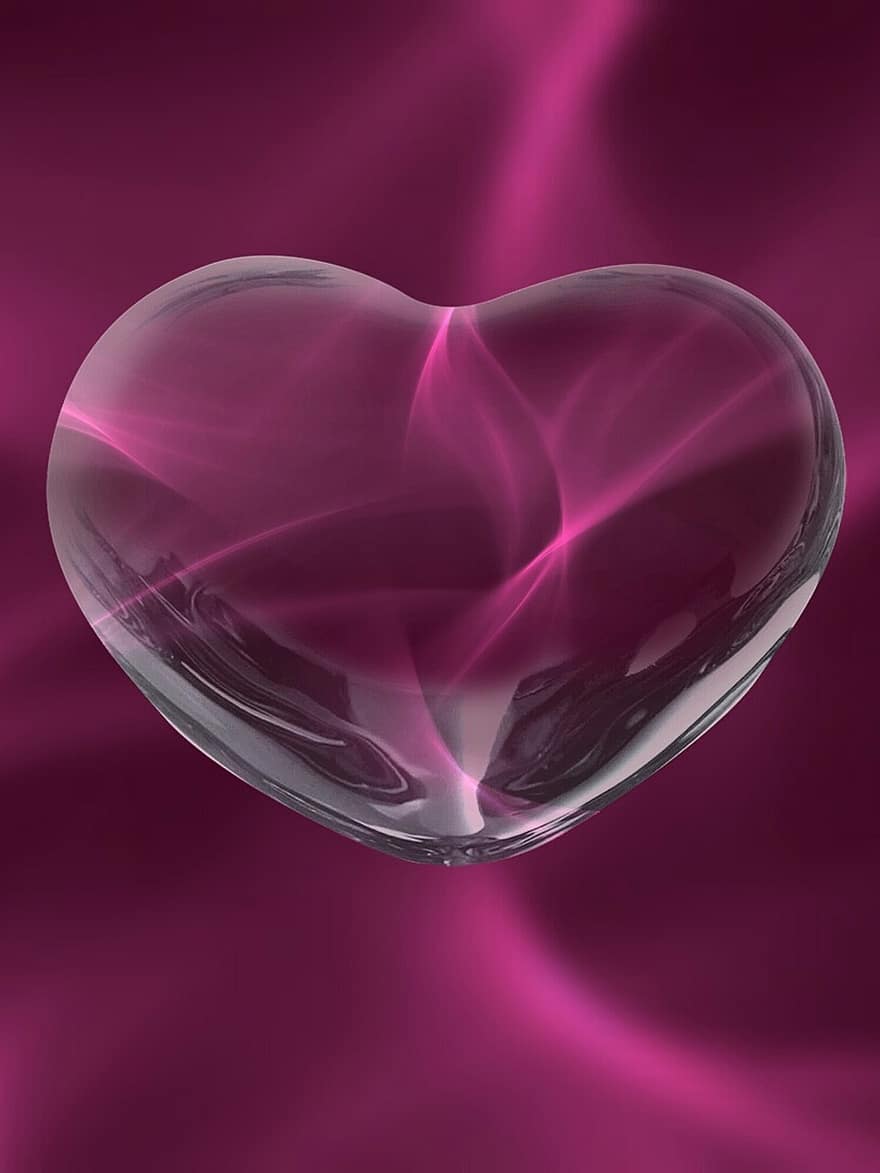 serce, miłość, czerwony, szkło, tło, Walentynki, kartka z życzeniami