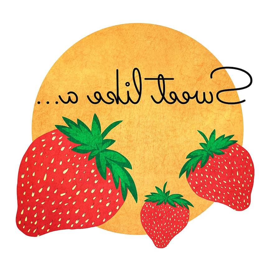 Illustration, Erdbeere, Lebensmittel, rot, Beere, Netzteil, Diät, Dessert, Hintergrund, Zeichnung, Design