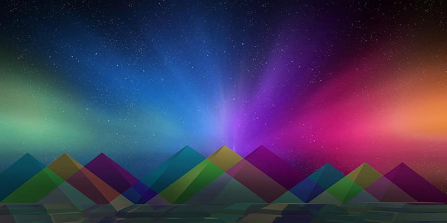 pirámide, prisma, triángulo, color, arco iris, paisaje, espectro, futurista, futuro, ciencia ficción, tecnología