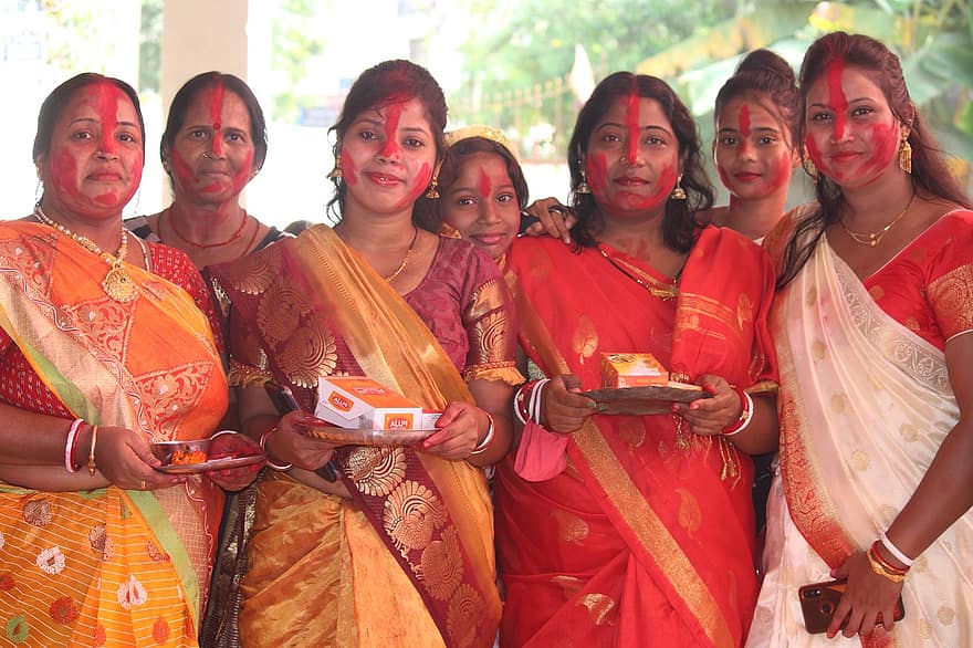 fest, Bengalsk kultur, Sindoor, Etniske kvinder