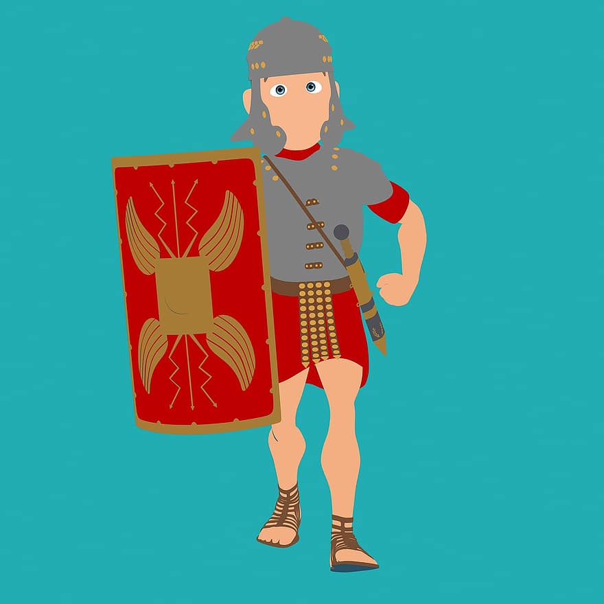 ローマ人、兵士、剣闘士、戦士、ヘルメット、鎧、ローマ、スパルタン、古代の、戦争、歴史