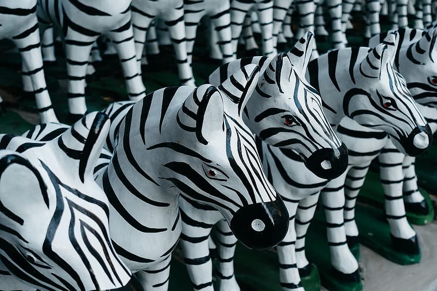 animal, zebra, figura, estàtua, decoració, fila, col · lecció, decoratiu, fons, fons de pantalla, safari