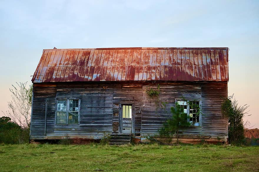 casa abandonada, antiguo, rural, arruinado, edificio, abandonado, casa de Campo, casa, campo, madera, escena rural