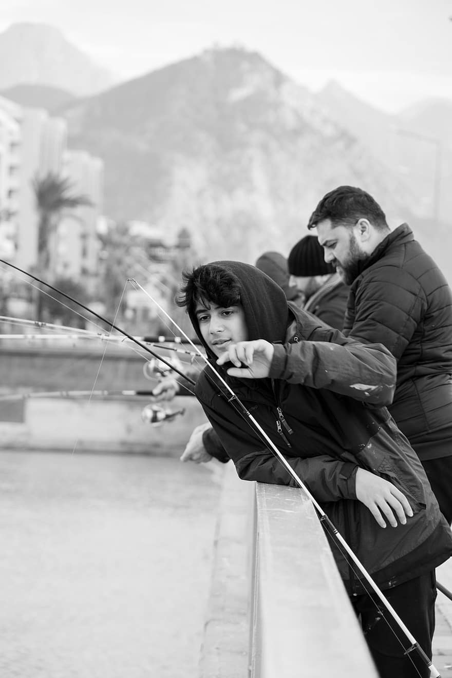 People, Fishing, Fishing Rod, Bridge, Men, River, Fishermen, Hobby, Antalya, Konyaalti, Turkey