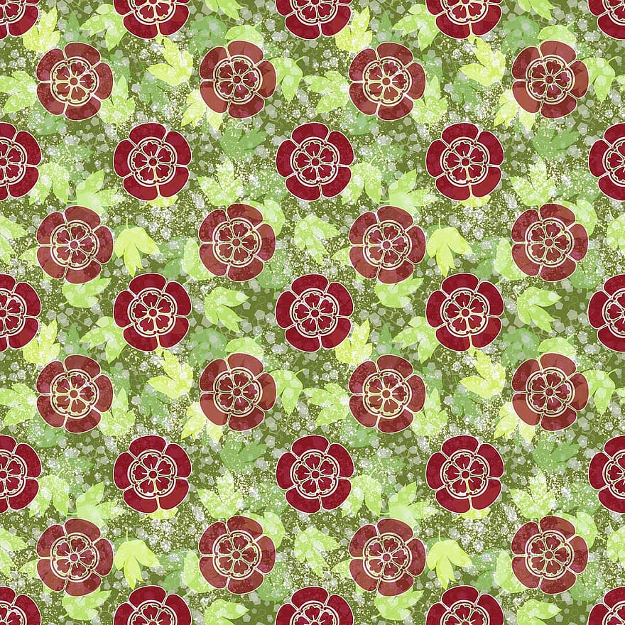 naadloos, patroon, blad, de vijfhoek, bloemdessin, Japans patroon, Azië, Traditioneel patroon, behang, ontelbaar, sputteren