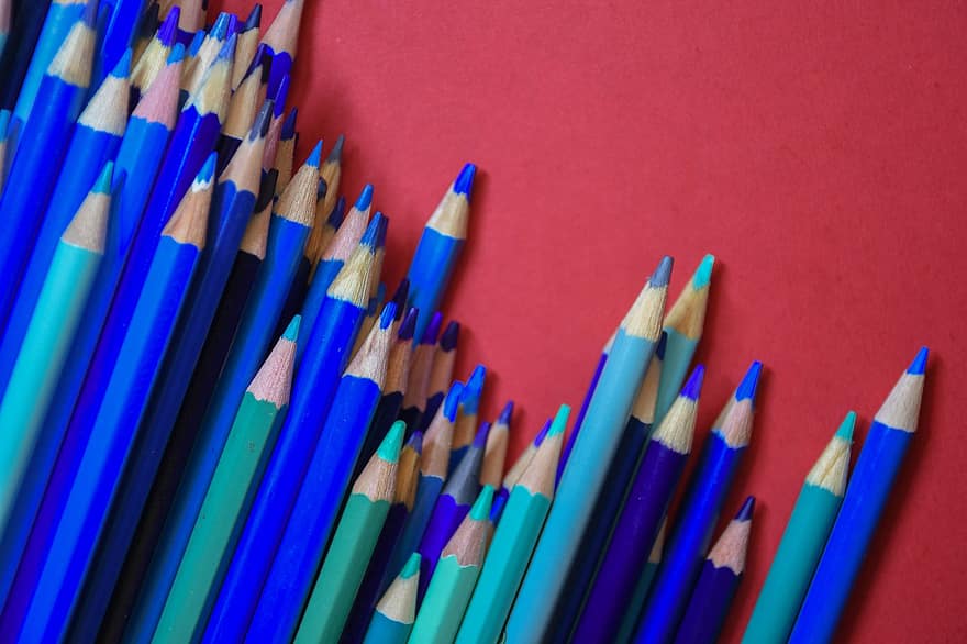 pieštukai, raudona, mokykloje, švietimas, spalva, spalvinga, piešti, dizainas, piešimas, aštrus, kūrybingas