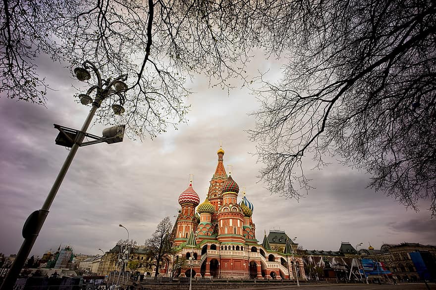 bazilikos katedra, bažnyčia, Maskva, raudonas kvadratas, Rusija, muziejus, architektūra, pastatas, stačiatikis, garsus, orientyras
