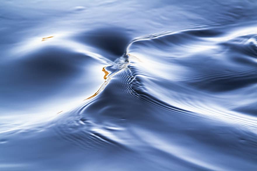 vanduo, banga, mėlyna, fonas, santrauka, skystis, Iš arti, bangų modelis, vandens paviršius, atspindys, nuskendo