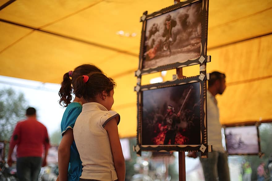 lapset, tytöt, Valokuvanäyttely, Nainen, sota, konflikti, Gazan kaistale