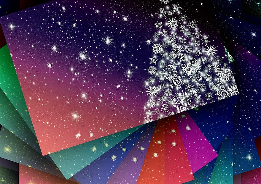شجرة عيد الميلاد ، عيد الميلاد ، بطاقات ترحيبية