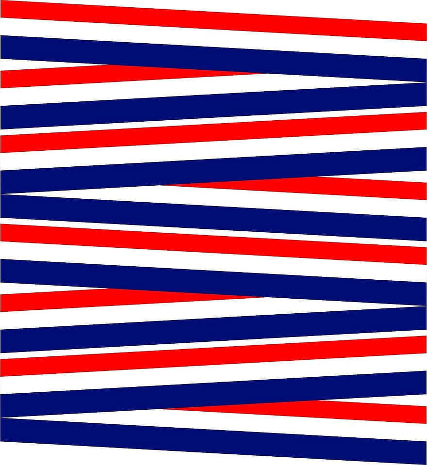 Red, White, Blue, Patriotic, Ribbons, Bands, Stripes, Lines, Design, Diagonal, Colorful