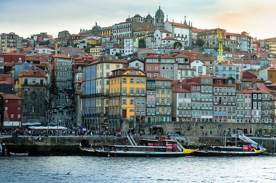 Porto, Stadt, Fluss, Hafen, Gebäude, alte Stadt, Häuser, städtisch, Costa, Küsten, Reiseziel