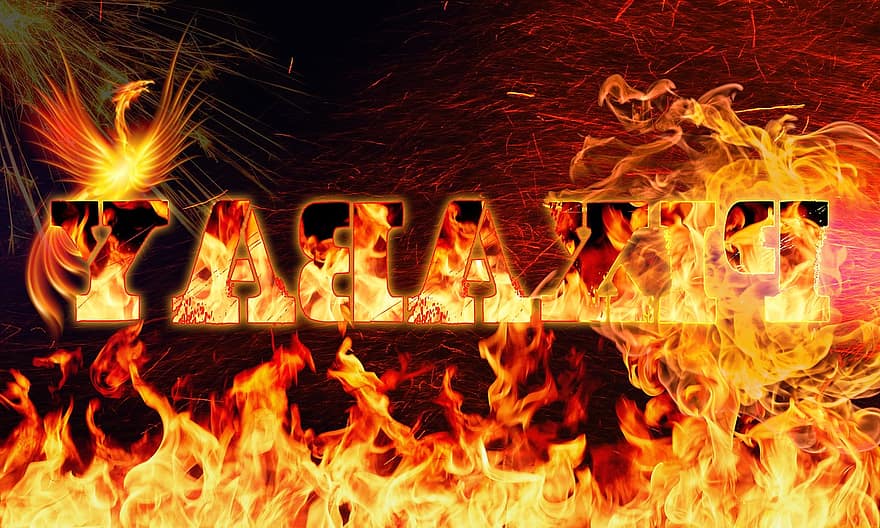 pixabay, логотип, вогонь, фенікс