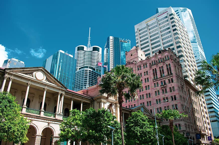 edifici, grattacieli, moderno, città, urbano, Brisbane, Australia, paesaggio urbano, architettura, orizzonte, viaggio