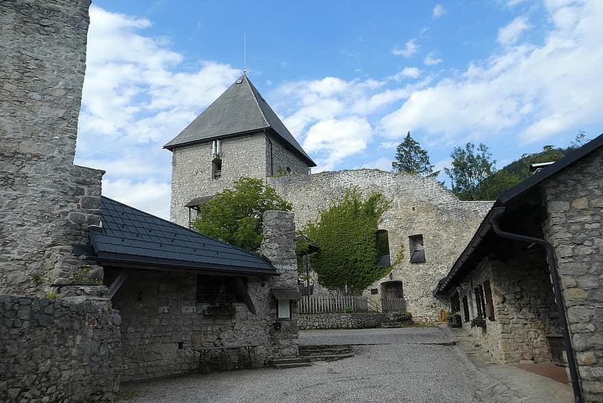Burgruine Gallenstein, détruire, Château, Cour, Saint-Gall, la styrie, L'Autriche, se ruiner, restauration, Gallenstein, christianisme