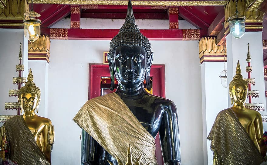 تماثيل بوذا ، معبد ، دين ، عبادة ، بوذا