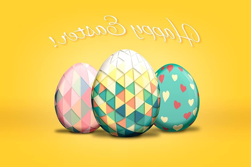 Пасха, яйца, Привет, счастливый, пасхальное яйцо, цвет, религия, традиционный, время года, праздник, украшение